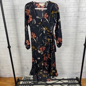 Saltwater Luxe Floral Veronica Wrap Dress Womens M Boho Cottagecore Quiet Luxury